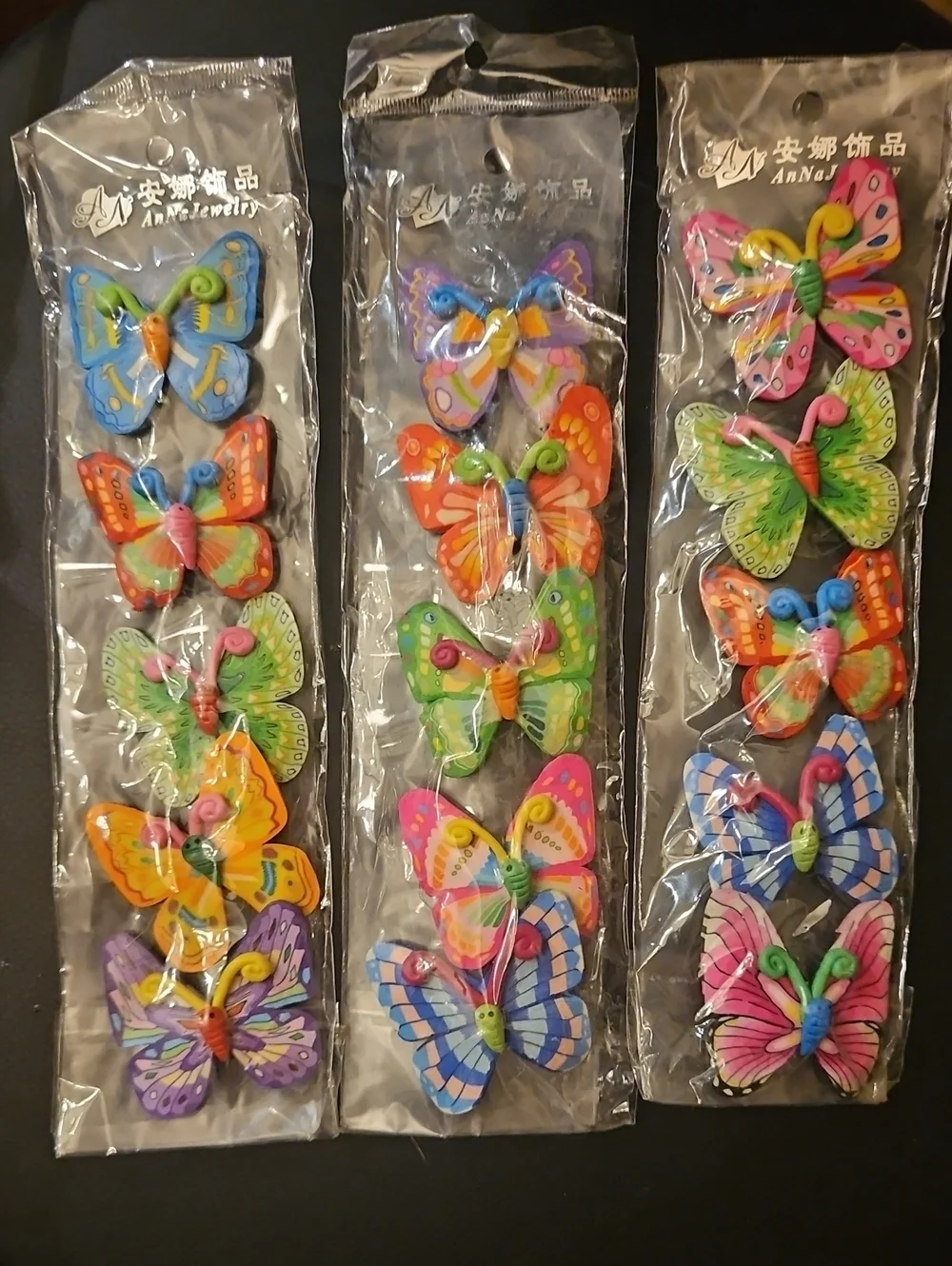 AnNaJewelry Colorful Butterfly Barette Pack - Multicolor